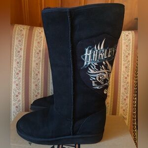 Harley-Davidson “PINNACLE” Embroidered Knee high Boots. Wms 6- Shearling Lining.